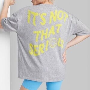 NWT! Wild Fable Oversized Not Serious Graphic T-Shirt in Gray - S